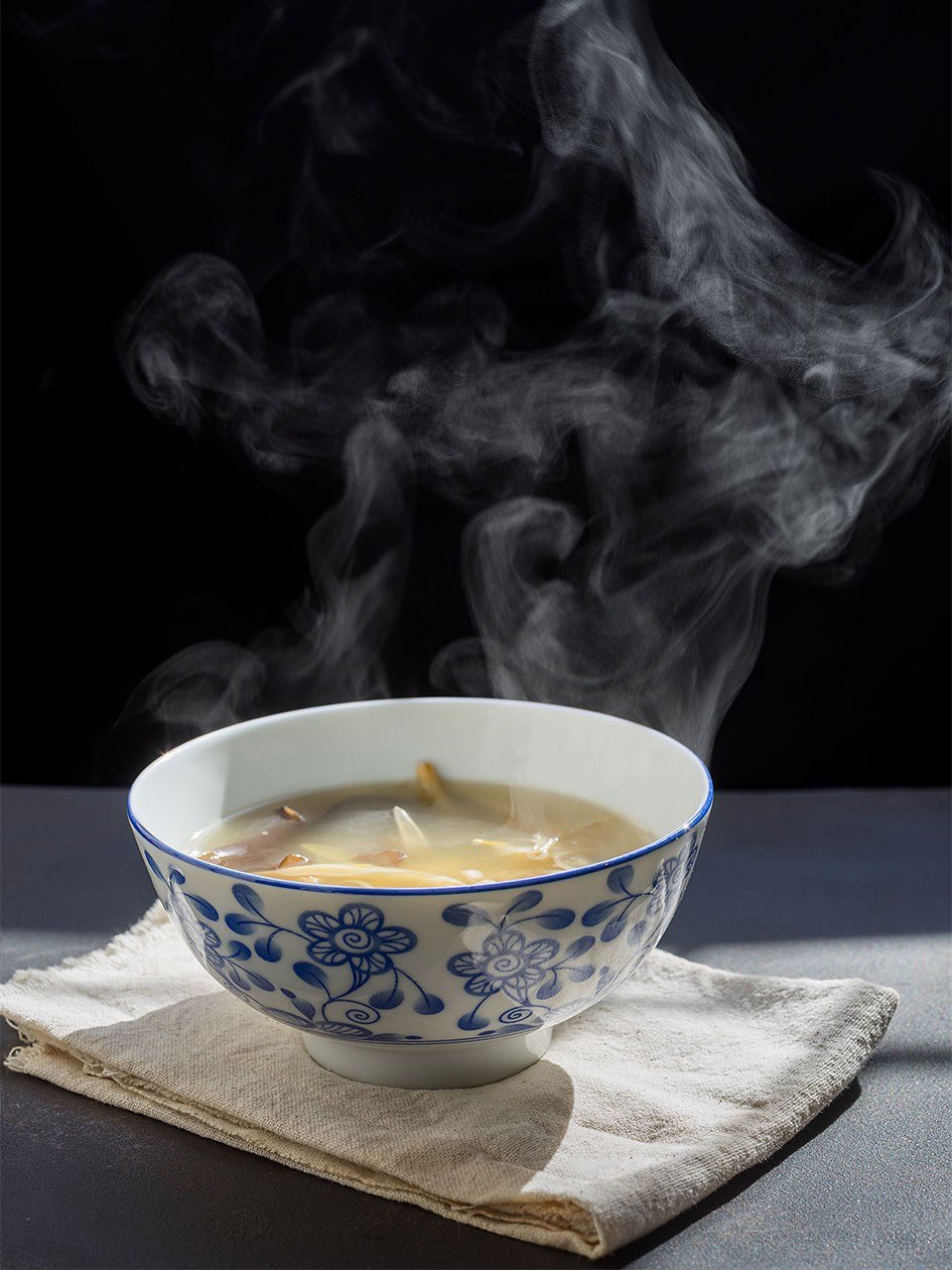 Dampfende Suppe