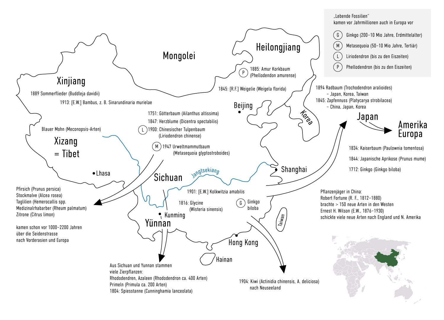 Karte pflanzen chinas